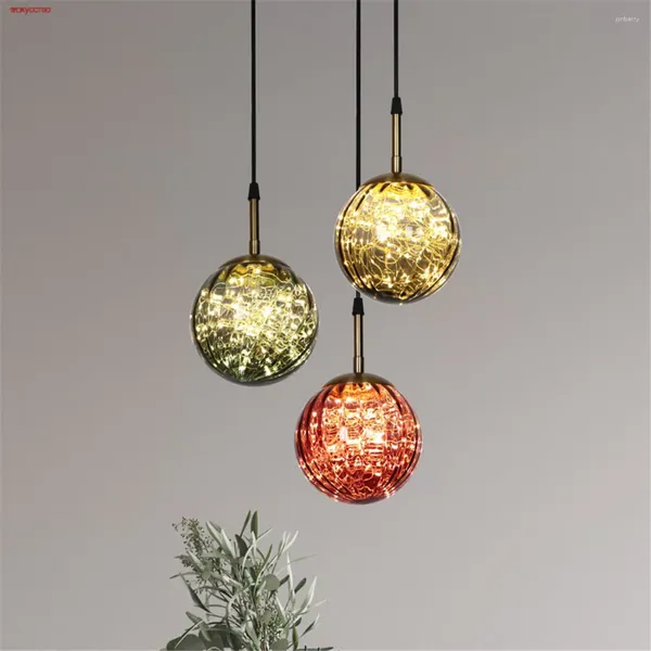 Pendelleuchten Nordic Modern Design Gypsophila getöntes Glas LED-Leuchten für Wohnzimmer Bartheke Couchtisch Art Deco Hängelampe