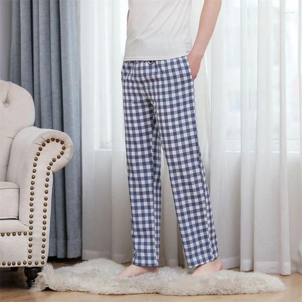 Herren-Nachtwäsche, Frühling und Sommer, dünne Schlafhose, große, lockere, bequeme, atmungsaktive, klimatisierte Pyjama-Hose aus reiner Baumwolle für zu Hause