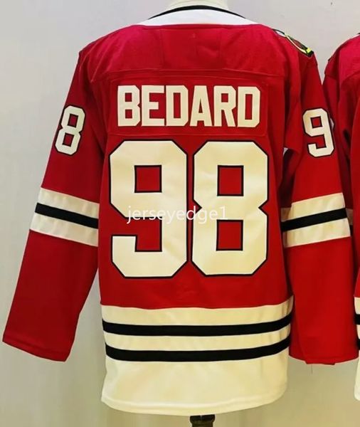 Продажа молодежи детские детские майки Conner Bedard 98 Red Color S/M L/XL ED Kids Jersey