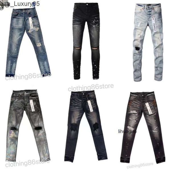 biker amari amirl amirlies am amis imiri amiiri AM Jeans viola Jeans firmati Jeans skinny da uomo designer di lusso denim strappato Pantaloni in difficoltà nero blu jean sl M1SB