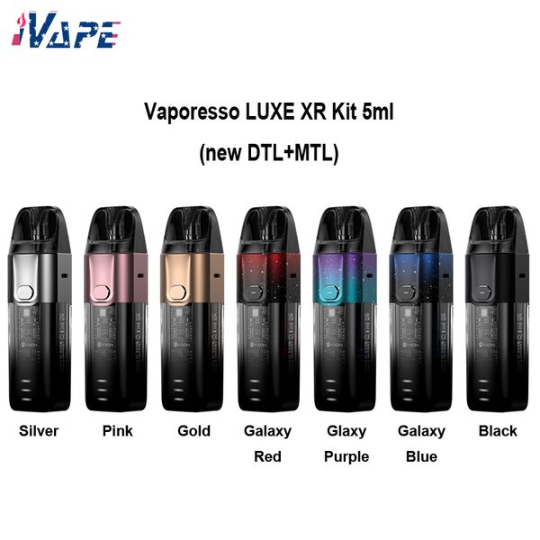 Vaporesso Luxe XR Kit 40 W 1500 mAh mit 5 ml DTL MTL Pod (Neu) AXON Chip COREX Heizung kompatibel mit GTX-Spulen