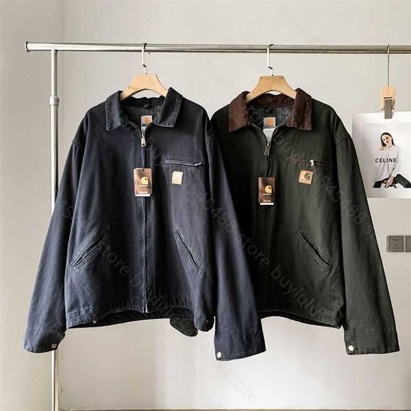 Giacca da uomo Cappotto Marchio di moda Carhart J97 Carhatjackets Giacche Autunno e inverno Americano corto addensato Detroit Giacche usurate Abbigliamento da lavoro Cerniera Cleanfit Jack