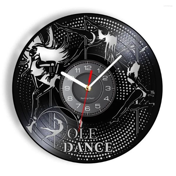 Duvar Saatleri Kutup Dans Kayıt Saati Vintage Gece Kulübü Sanat Dekorasyon Çelik Tüp El Yapımı Dansçılar Hediye