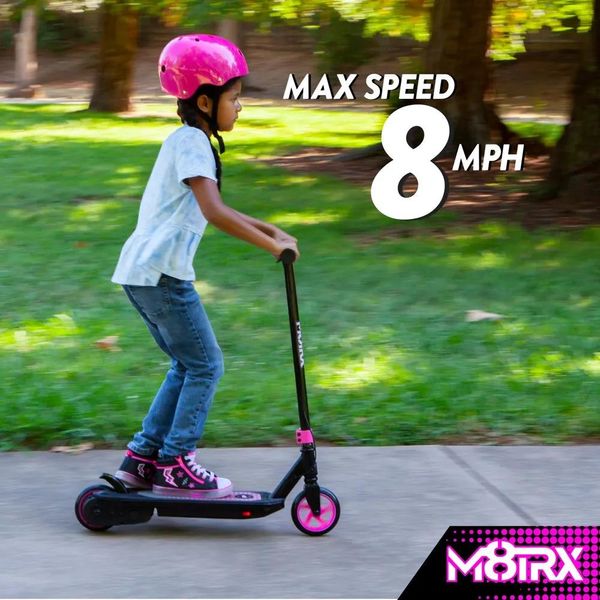 Scooters Scooter elettrico rosa 12V per bambini dai 612 anni, EScooter alimentato con velocità di 8 MPH