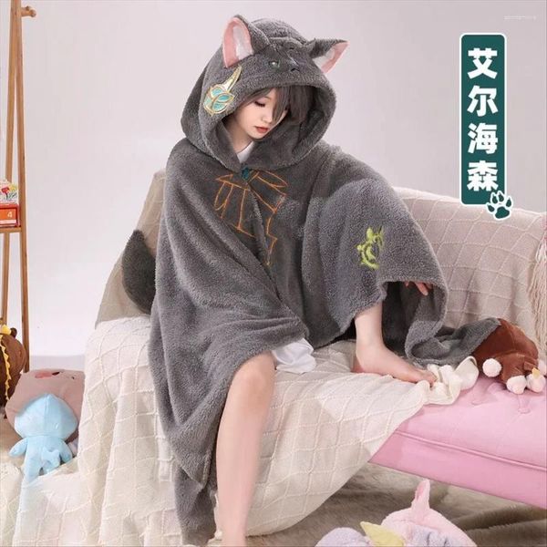 Battaniyeler Zhong Li Genshin Etki Cosplay Anime Battaniye Giyilebilir Pelerin Cape Kapüşonlu Şal Kanepe Arkadaşlar Hediye