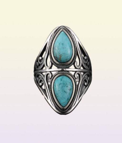 Кольца из стерлингового серебра 925 пробы, оригинальный дизайн, винтажное кольцо с натуральной бирюзой для женщин и мужчин, женские ювелирные изделия, подарки 20102696875288664431