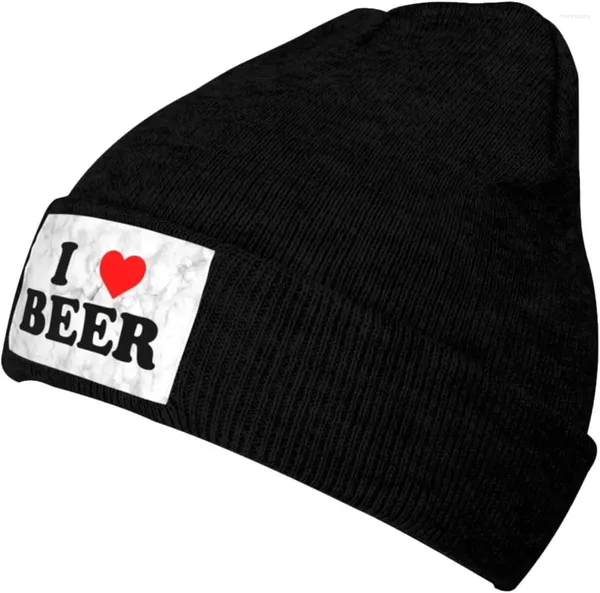 Береты I Heart Beer Зимняя шапка-бини для мужчин и женщин - повседневная вязаная шапка Теплые мягкие стильные шапки с черепом для холодной погоды