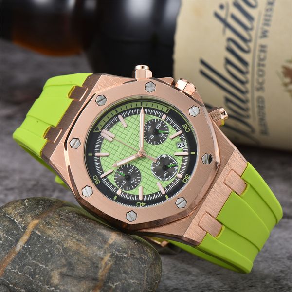 Andere Uhren Herren-Luxusuhr AAA-Uhr Quarzbatterie mit Box Designer-Geschenk für Männer Buntes Kautschukarmband Designeruhren Herrenuhrwerk Armbanduhren