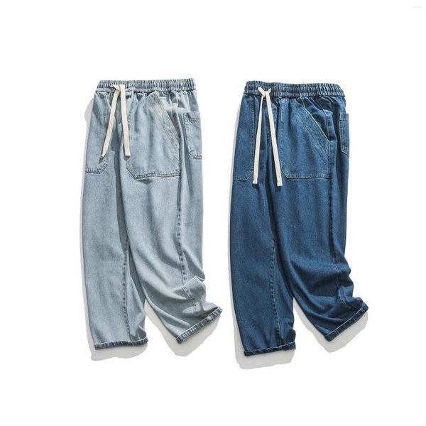 Camisas casuais masculinas 2023 draw corda lavagem para fazer velho básico plus size jeans2023 jeans