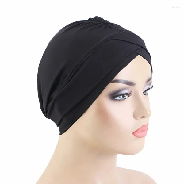 Abbigliamento etnico Donna Tinta unita Berretto elastico Cappello avvolgente per capelli arabo Musulmano islamico Morbido e accogliente chemioterapia