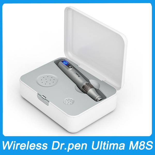 Ultima Dr Pen M8S con 2 cartucce 18 pin aghi Microneedling Stamp DermaPen Roller Strumenti elettrici per la cura della pelle wireless Kit MTS Crescita dei capelli Mesoterapia