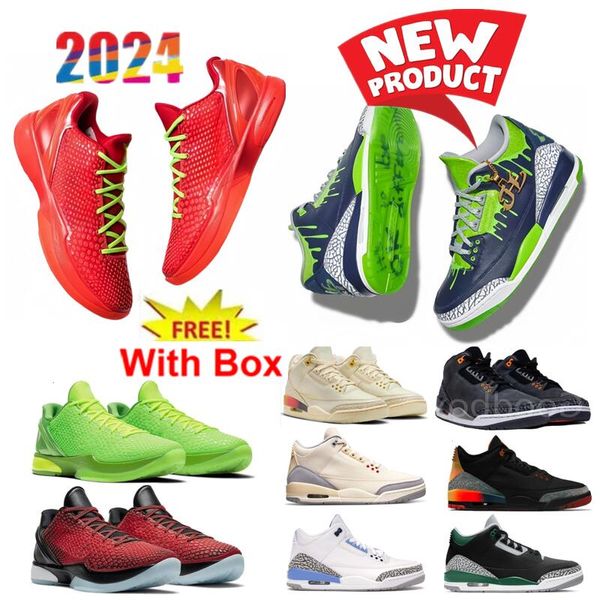 6 Protro Reverse Grinch 3 Doernbecher Hugo Scarpe da pallacanestro J Balvin Paura mussola Off Noir Con la scatola 2024 Nuovi uomini Scarpe Racer Blu