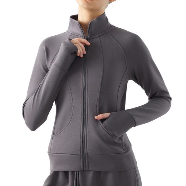 Giacca sportiva Al Yoga Golf Autunno Inverno Cappotto con cerniera dimagrante Colletto rialzato Allenamento a maniche lunghe Top aderente DSL678