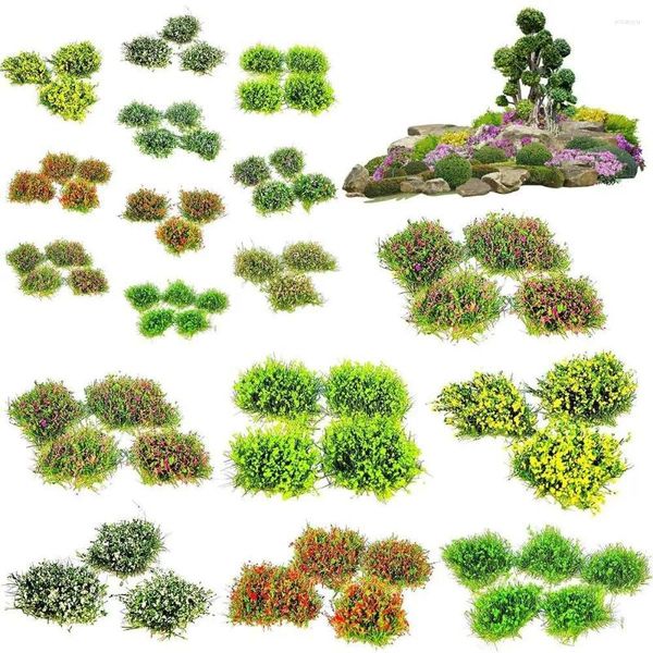 Fiori decorativi Tavolo di sabbia Modello Prateria Paesaggio Decoro Grappolo di fiori Micro scena fatta a mano Materiale cintura verde Piccolo