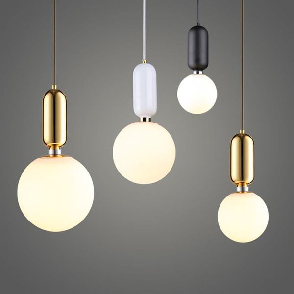 Moderne Nordic Melk Wit Glazen Bal Hanglamp met Planten Pot voor Eetkamer Foyer Bar Lobby Suspension Opknoping Lamp208r