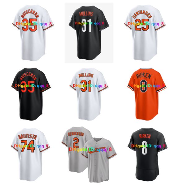 Adley Rutschman Cal Ripken Orioles Baseballtrikot Cedric Mullins Anthony Santander Austin Hays Jorge Mateo Felix Bautista Gunnar Henderson Mountcastle Größe