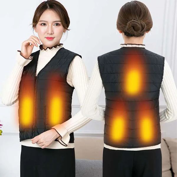 Gilet da uomo 5 aree Gilet riscaldato USB Abbigliamento riscaldante elettrico intelligente 3 marce Motociclista regolabile Caldo per uomo Donna Sport all'aria aperta 231218