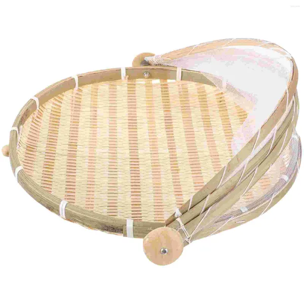 Conjuntos de louça recipiente cesta de armazenamento tecido com tampa reutilizável capa gaze cestas de pão para servir