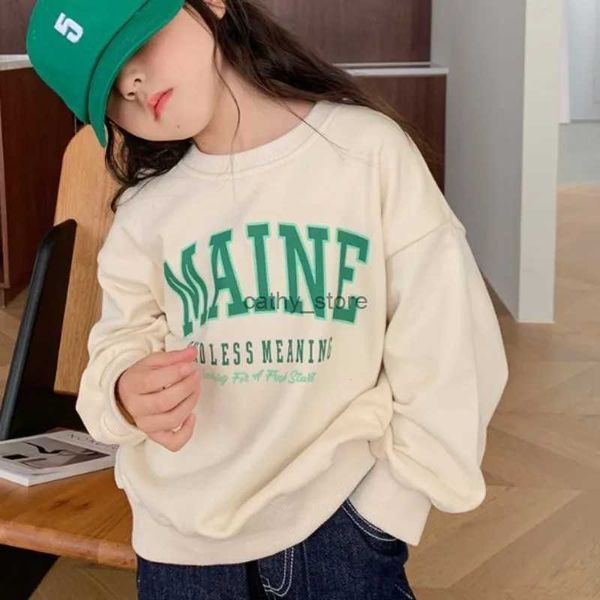 Pullover Mode Mädchen Sweatshirts Herbst Neue Kinder Langarm T-shirts Cartoon Druck Oansatz Tops Baby Trendy Kleidung Baby Jungen TopsL231215