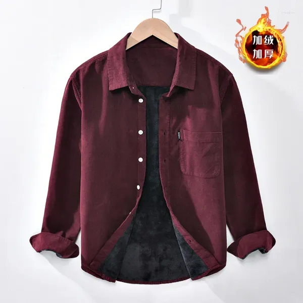 Camisas casuais masculinas roupas masculinas 2023 outono solto veludo camisa jaqueta listrada lapela de veludo