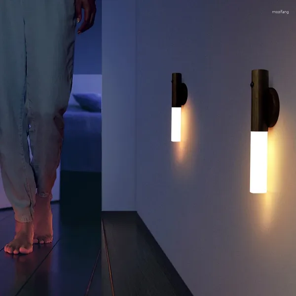 Lampada da parete Intelligente corpo umano Luce notturna LED Ricaricabile Gabinetto del corridoio Induzione nella toilette domestica