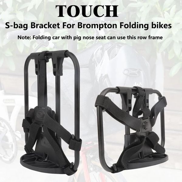 Taschen im Freien Taschen Touch Alloy Bike S Baghalterung für Brompton Faltbikes vorne Frame Schulter Rucksack Baszket Bag Rahmen Fahrrad PA