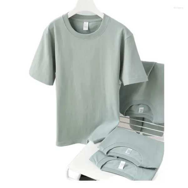 Herren-T-Shirts, Sommer- und Damen-T-Shirts, reine Baumwolle, kurzärmelig, modisches lockeres Top, koreanisches T-Shirt, grüne Hälfte, Unisex