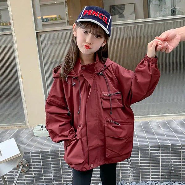 Jaquetas bebê meninas primavera outono roupas de grandes dimensões adolescentes crianças versão coreana solto blusão estilo estrangeiro outerwear