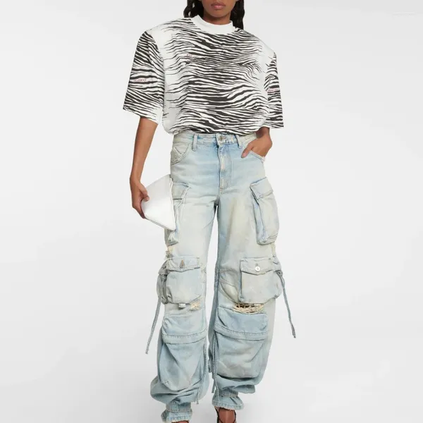 Jeans femininos 2023 mulheres tendência algodão pesado artesanato casual solto calças de trabalho y2k roupas moda calças de alta qualidade sutiã