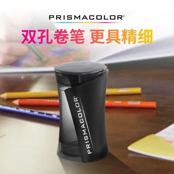 Apontadores de lápis Prismacolor Apontador Duplo Buraco Pequeno Portátil Cor Chumbo Escola Escritório Papelaria 231219