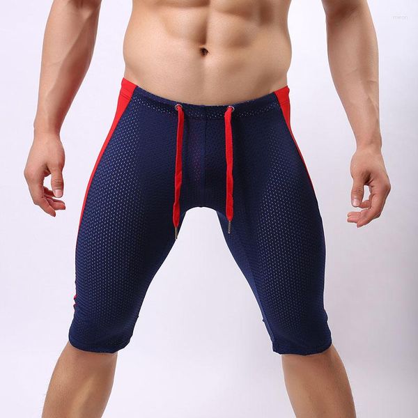 Мужские брюки из сетчатого материала, дышащие, облегающие, повседневные, для йоги