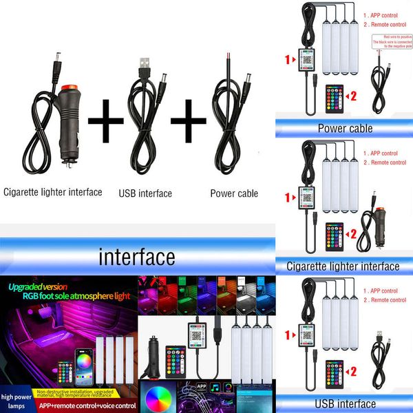 Novas luzes decorativas app adesivo de carro música sem fio remoto interior ambiente luz led atmosfera lâmpada decorativa controle de som para bmw vw e46 90 audi