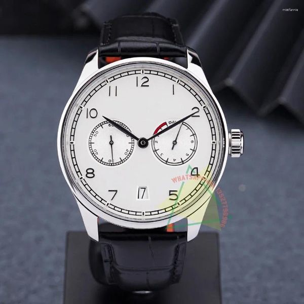 Orologi da polso 2023 Orologio da uomo automatico di moda Cassa in acciaio Portugue Quadrante bianco 42MM Cinturino in pelle Relogio Masculino