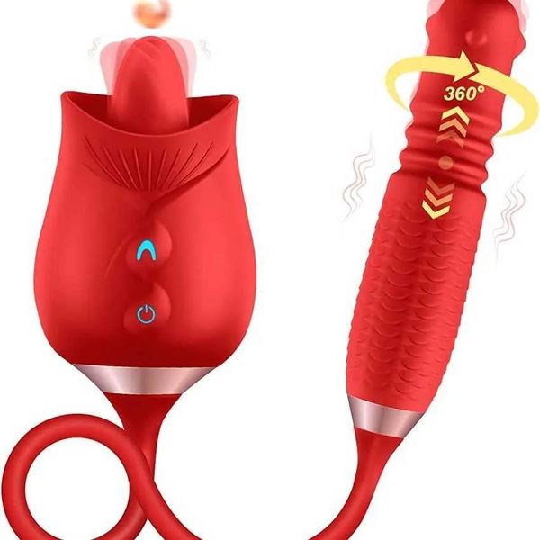 Tomada de fábrica do massageador Vibrador giratório com contas de rosaG SpotCl itoralRo seVi bratorRe alisticDi itorisSt imulationwi Po werfulTo ngueLi atin