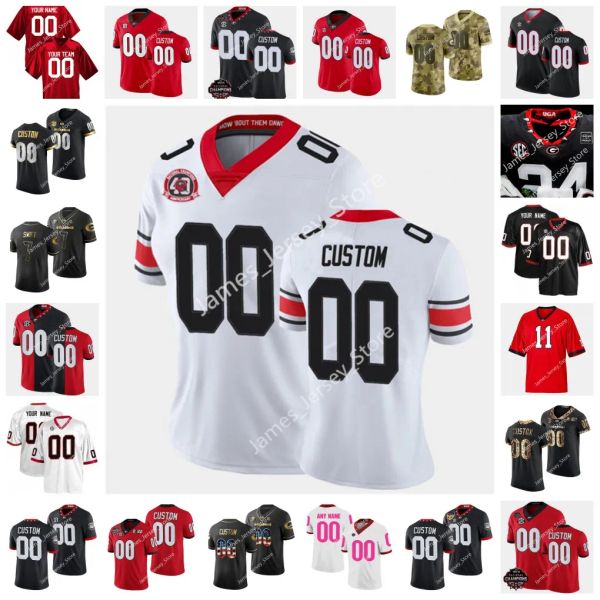 BENUTZERDEFINIERTE Brock Bowers Trikots UGA Playoff Ed College Football Trikot 3 D.J.SHOCKLEY Champ Bailey 8 A.j.green 7 Jay Hayes 4 Keith Mars