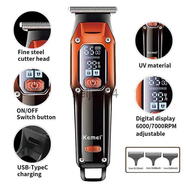 Aparadores Clippers Aparadores Kemei658 Aparador de Cabelo Para Homens Barba Trimer Profissional Máquina de Cortar Cabelo Electr Navalha Corte de Cabelo Hine Corte de Cabelo Elec