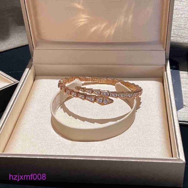 Vj0e charm bracelets Fashion Gold Designer Serpentine Bangle для женщин алмазной розовый серебро регулируют браслет мужские ювелирные подарки