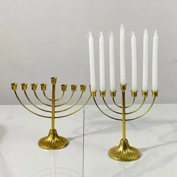 Kerzenhalter Gold Metall Menorah Halter 7/9 Zweig Chanukka Kerzenständer Anti-Fade Home Decor Ornamente