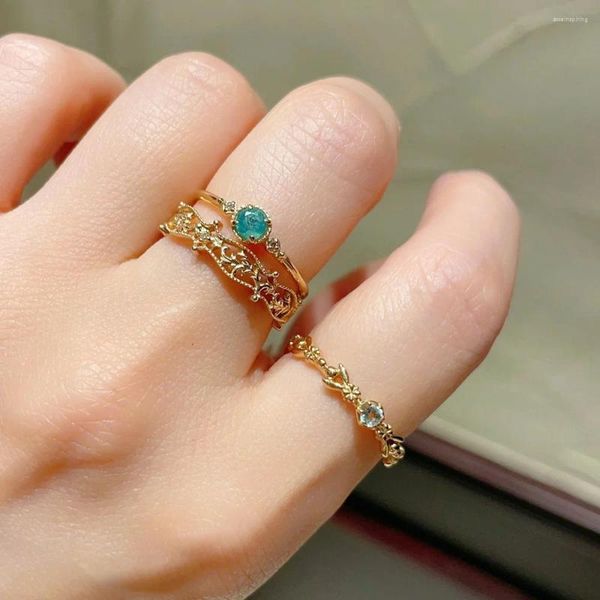 Anéis de cluster genuíno real puro sólido 925 prata esterlina para mulheres gem pedra zircão cúbico natural chrysoprase luxo anel feminino