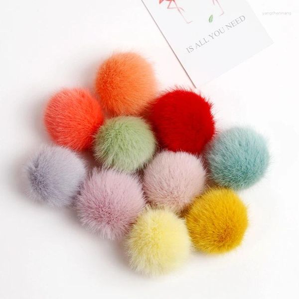 Portachiavi 10 pz/lotto FAI DA TE Finto Pompon Palle Artificiali Pom Pom Per Cappelli Berretto Sciarpa Artigianato Per Cucire Accessori R58