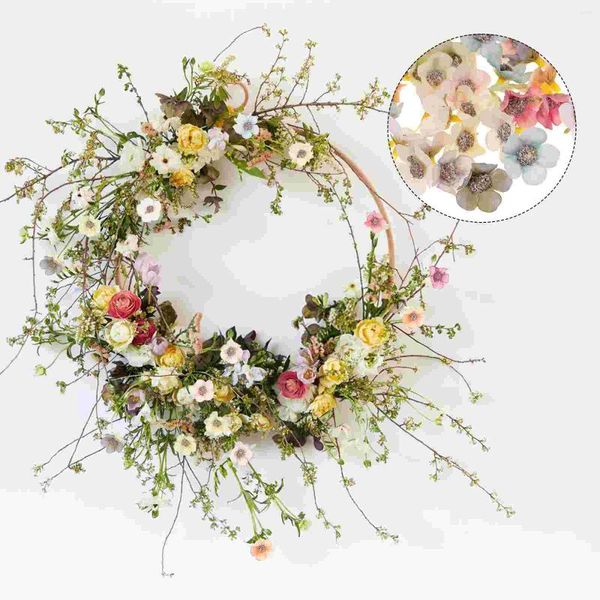 Dekorative Blumen, 100 Stück, künstliche Blumen, Mini-Gänseblümchenköpfe, Boho-Hochzeitsdekoration, gefälschte Gänseblümchen, klein, zum Basteln, DIY-Material, Kopfbedeckungen