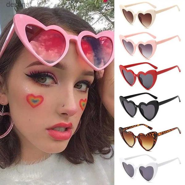 Солнцезащитные очки Love Heart Shaped Sunglasses Women Big Frame Fashion Cute Sexy Retro Cat Eye Vintage Sun Glasses UV400 Protection Unisex EyewearL231219