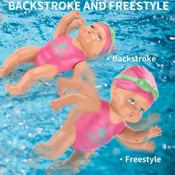 Bambole Baby Swimming Doll Bambini Impermeabili Educativi Bambole elettriche intelligenti Bambole mobili da nuoto congiunte Giocattoli infantili per ragazze Regalo 231218