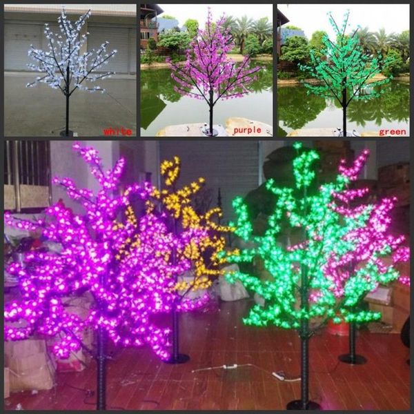 LED impermeável ao ar livre paisagem jardim pêssego lâmpada simulação 1 5 m 480 576 luzes LED flor de cerejeira luzes da árvore jardim dec252R