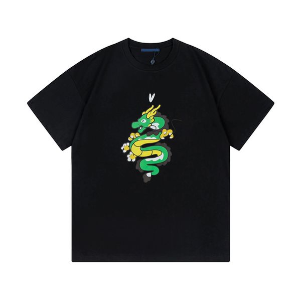 24SS Frühling Sommer Europa Paris Dragon Print Skateboard T-Shirt Mode Herren Kurzarm T-Shirt Frauen Kleidung Lässige Baumwolle Designer T-Shirts 1219