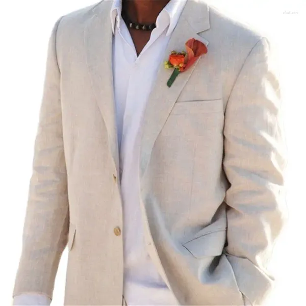 Ternos masculinos de alta qualidade, 2 peças (jaqueta, calças, gravata), traje homme, casamento, blazer, calças, roupa de festa masculina, roupas champanhe