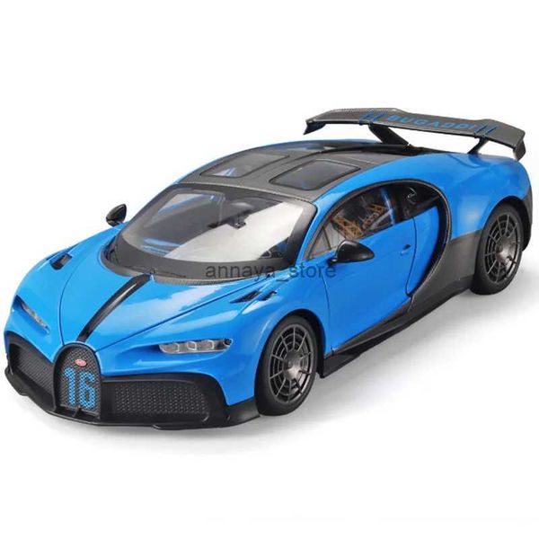 Elektro-/RC-Auto 1 18 BUGATTI Chiron PUR SPORT Legierung Sound und Licht Sportmodell Druckguss Metall Racing Super Car Modell Geschenk Spielzeug für KinderL231216