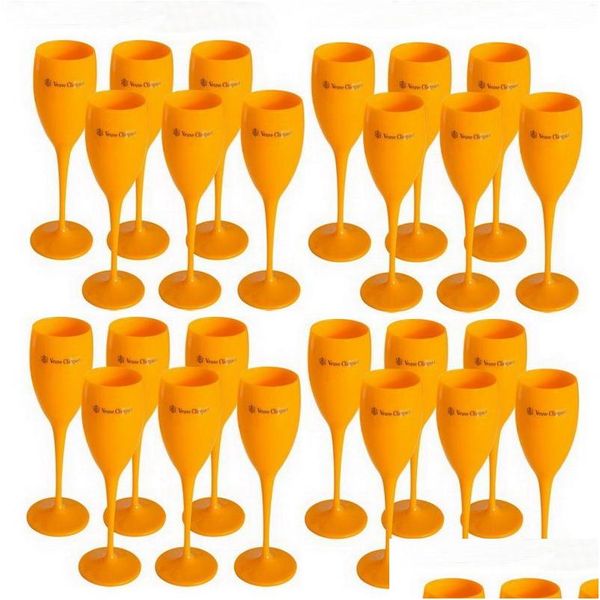 Copos de vinho acrílico veuve rosa laranja champanhe flautas atacado festa entrega gota casa jardim cozinha jantar bar drinkware dhadg