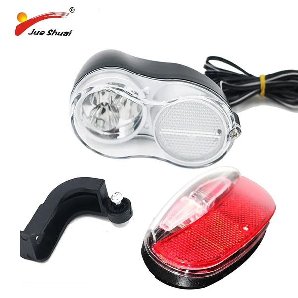 Luzes js ebike luz 36V 48V Bike chifre liderou luzes frontais com chifre e luz de luz traseira e lâmpada traseira à prova d'água