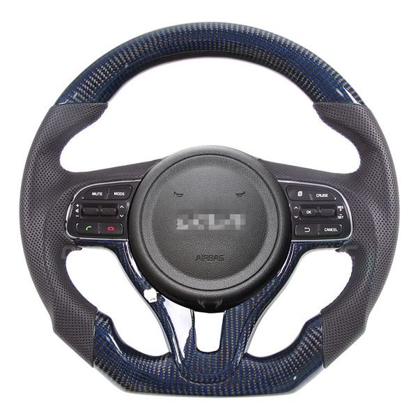 Volante de fibra de carbono para carro compatível com acessórios automotivos Kia KX5